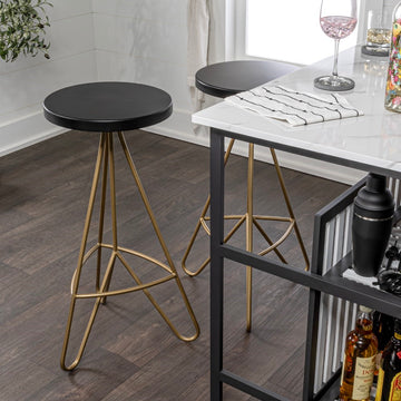 Trinity 30" Modern Industiral Iron Tripod Backless Bar Stool - JONATHAN Y